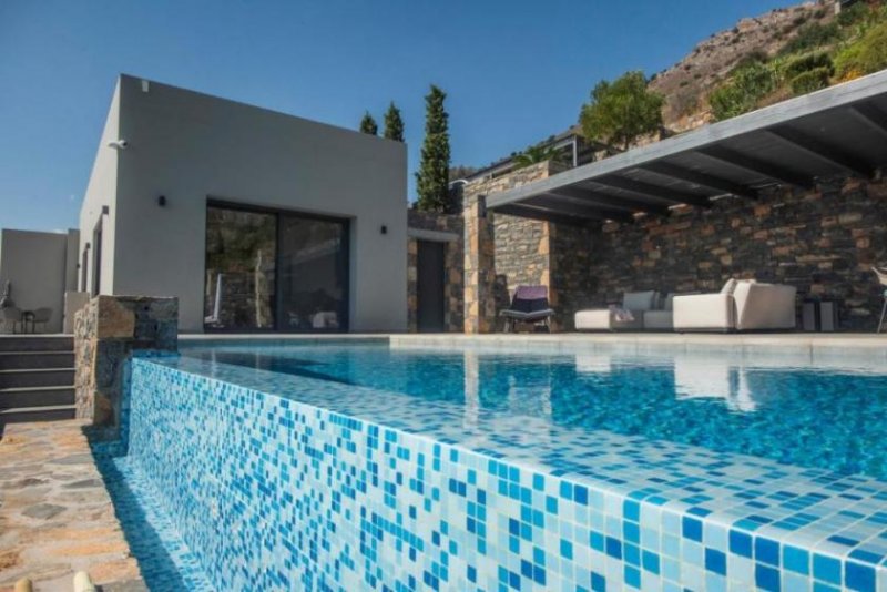 Plaka bei Elounda Kreta, Plaka Elounda: Wunderschöne Villa mit atemberaubendem Blick auf die Insel Spinalonga Haus kaufen